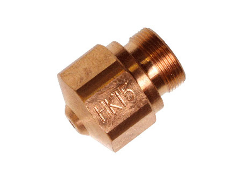 copper laser nozzle with HK15 imprinted