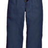 Dark blue trousers with zipper undone