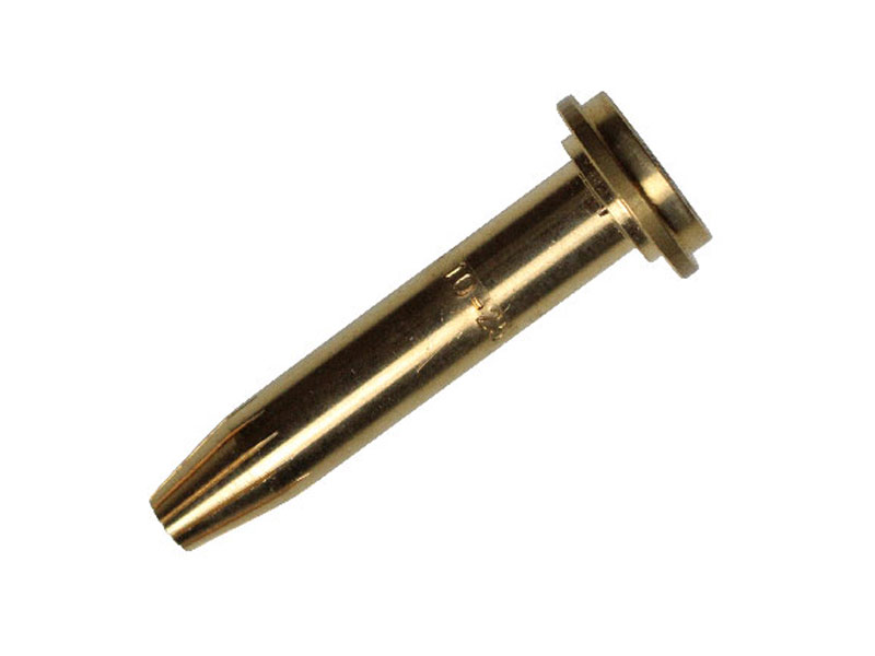 Thin gold coloured electode cutting nozzle