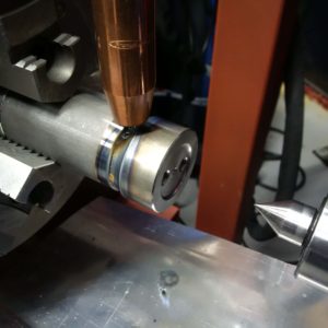 grooving tool in welding lathe