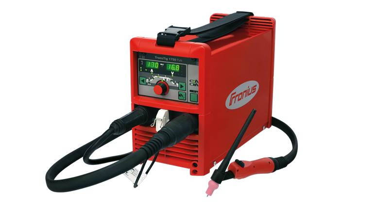 fronius red inverter tig package with torch plugged in