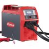 fronius red and black machine with torch plugged in on the left