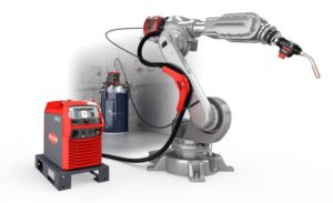 fronius machine connected to robotic welding machineto a