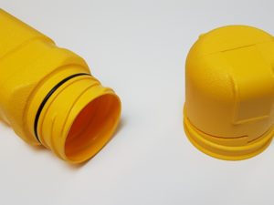 yellow welding rod container