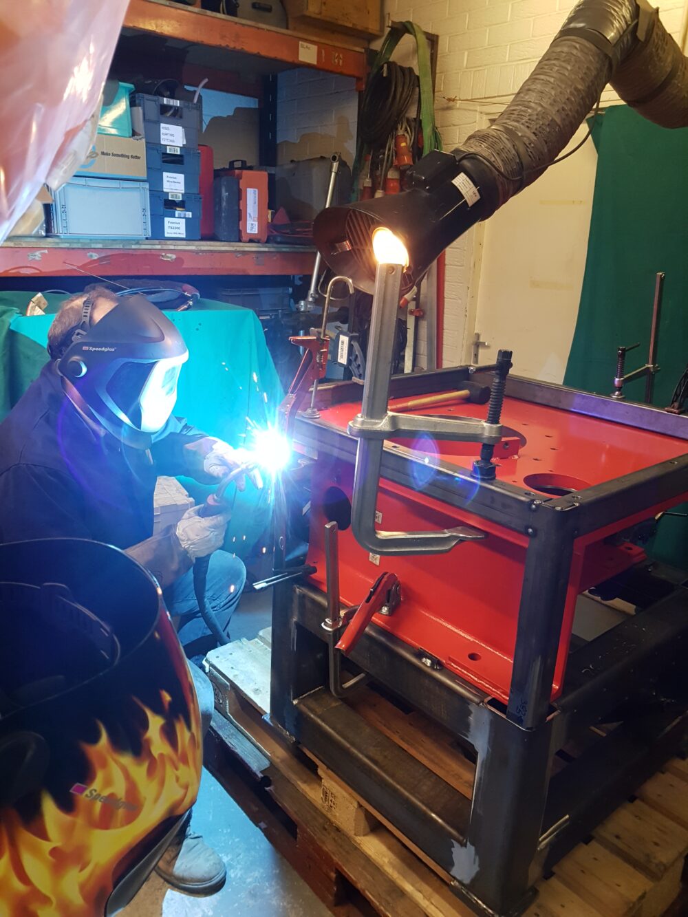 Welding Rotator In Use With Vent