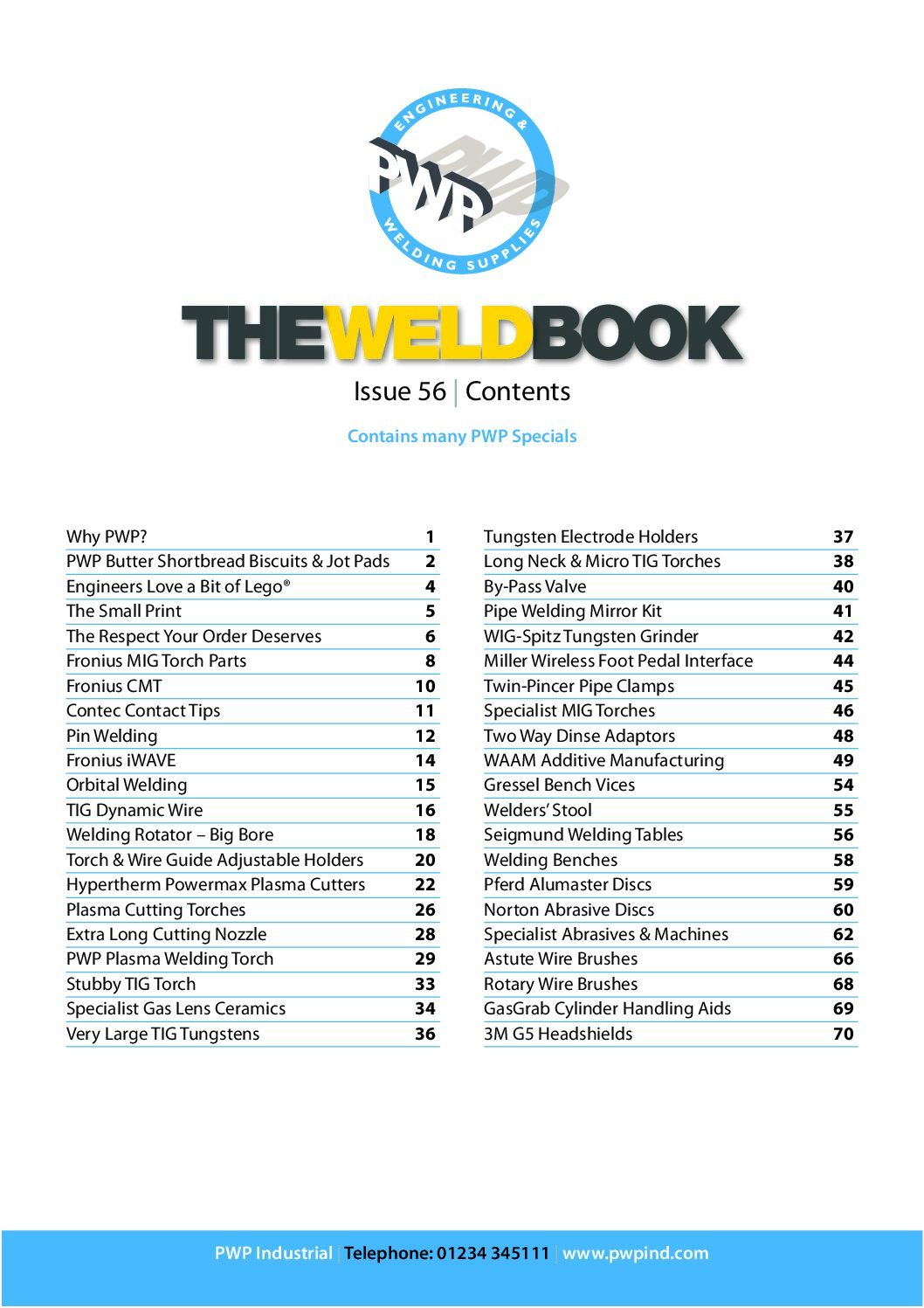 The Weld Book 56 Contents Page
